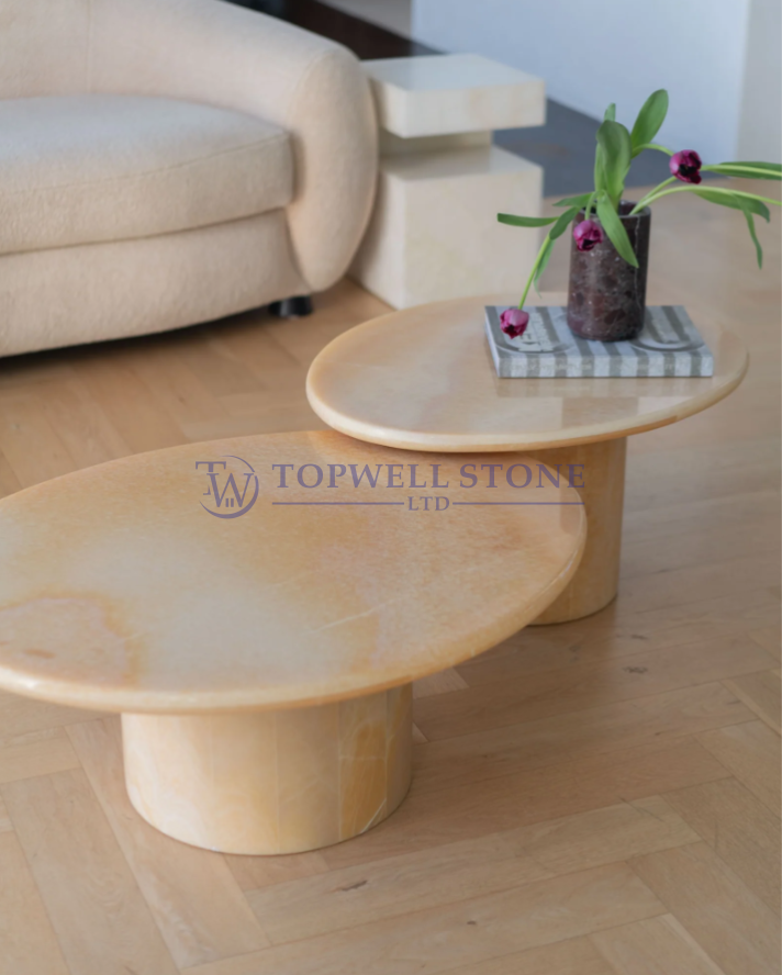 Wabi Caramel Onyx Coffee Table Pair