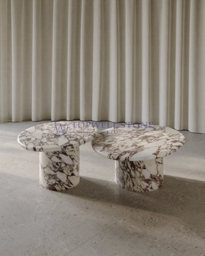 Wabi Calacatta Viola Coffee Table Pair