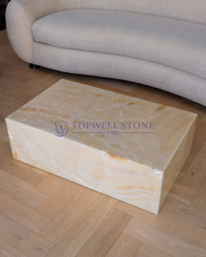 Plinth Coffee Table Caramel Onyx