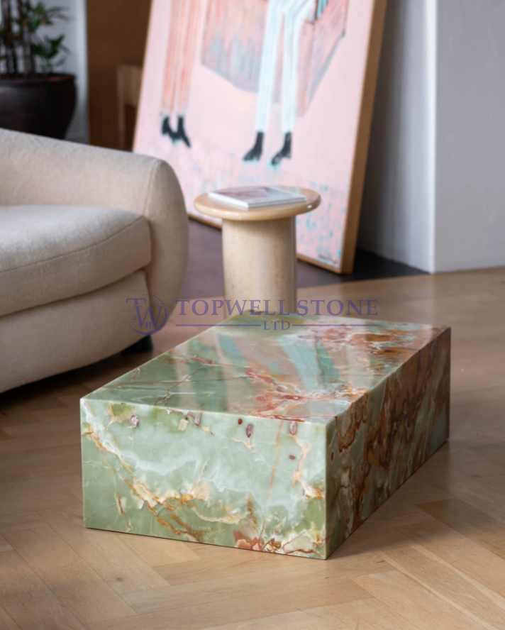 Plinth Coffee Table Green Onyx